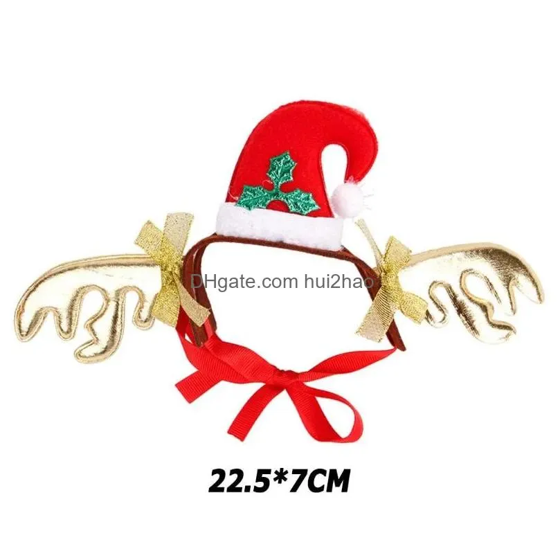 christmas cute dog cat headband felt cloth hat deer antler crown santa claus costume cosplay headdress pet accessories