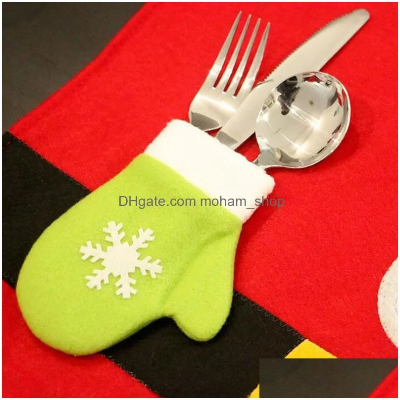 creative table set christmas santa claus costume table placemat mats home cafe decoration za3882