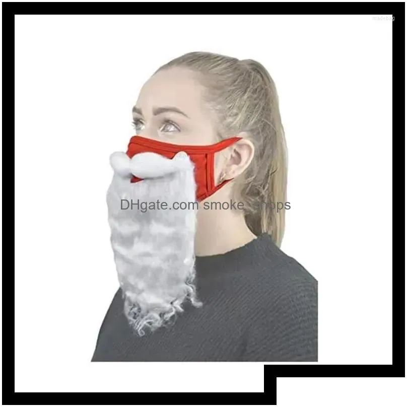 christmas decorations decoration creative santa claus beard masks adult unisex reusable face covers for xmas cosplay party