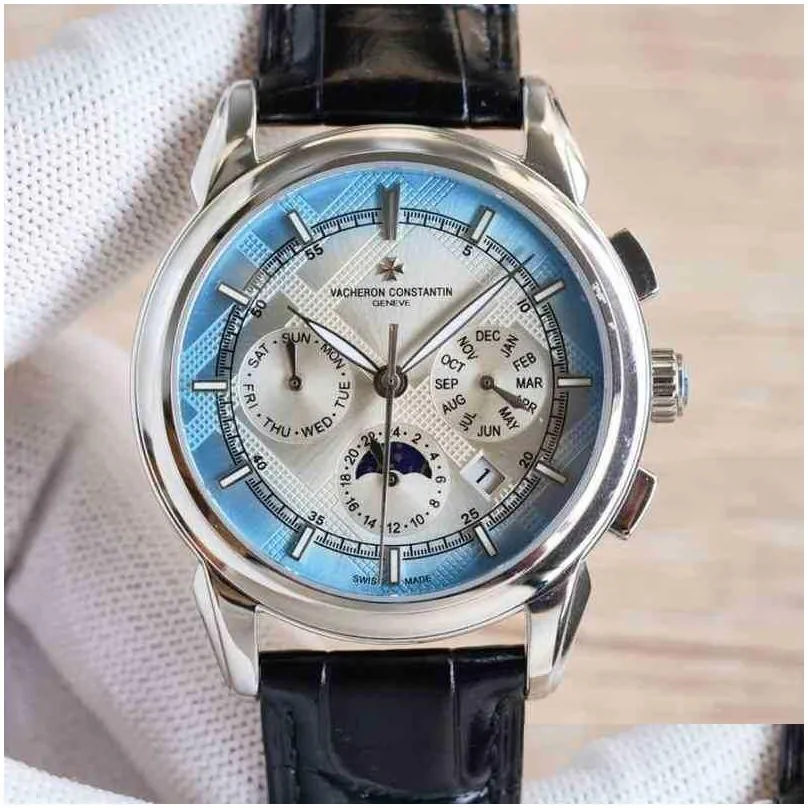 Swiss Famous Watch  Inheritance Series Automatic Mechanical Multifunctional Sapphire Men`s Business Designer Waterproof Wristwatches Stainless