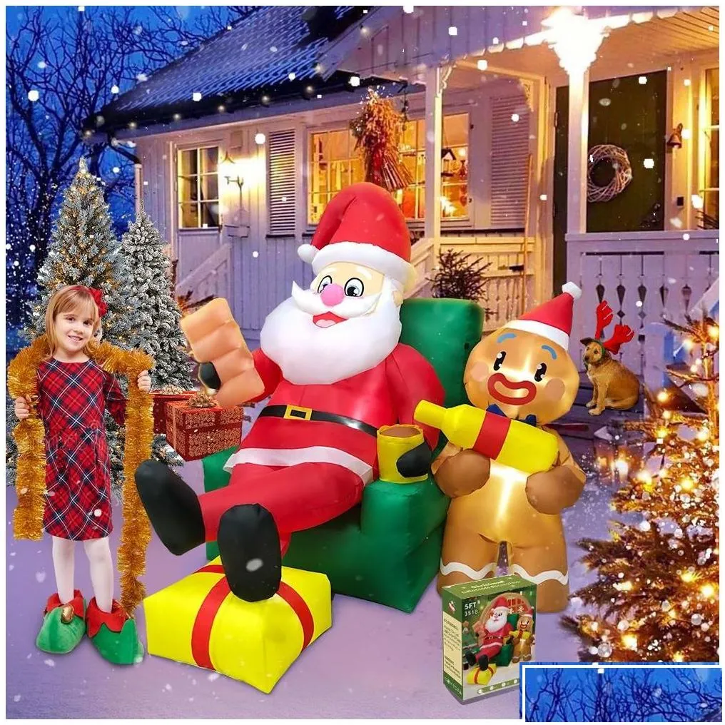 christmas decorations santa claus inflatable decoration for home outdoor xmas elk pling sleigh snowman decor yard garden party arch