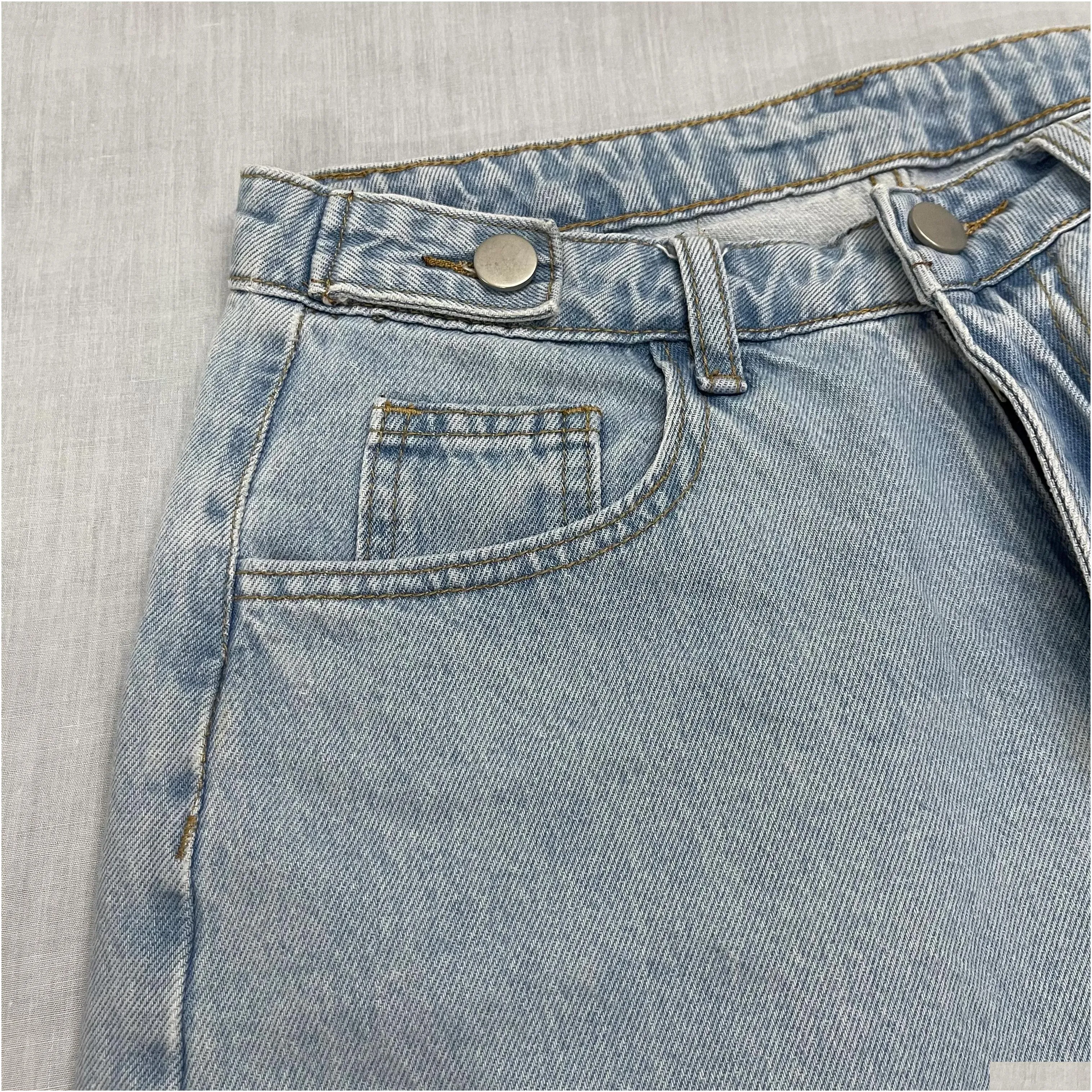 Denim Shorts Women Casual High Waist Wide Shorts Jeans Summer