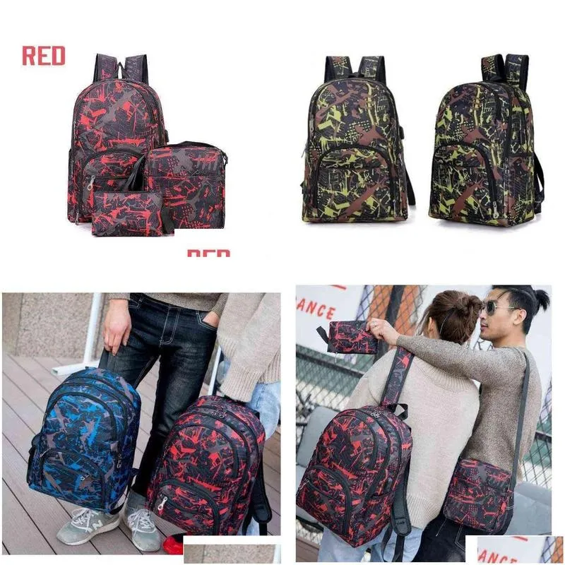 2021 Best out door outdoor bags camouflage travel backpack computer bag Oxford Brake chain middle school student bag many colors