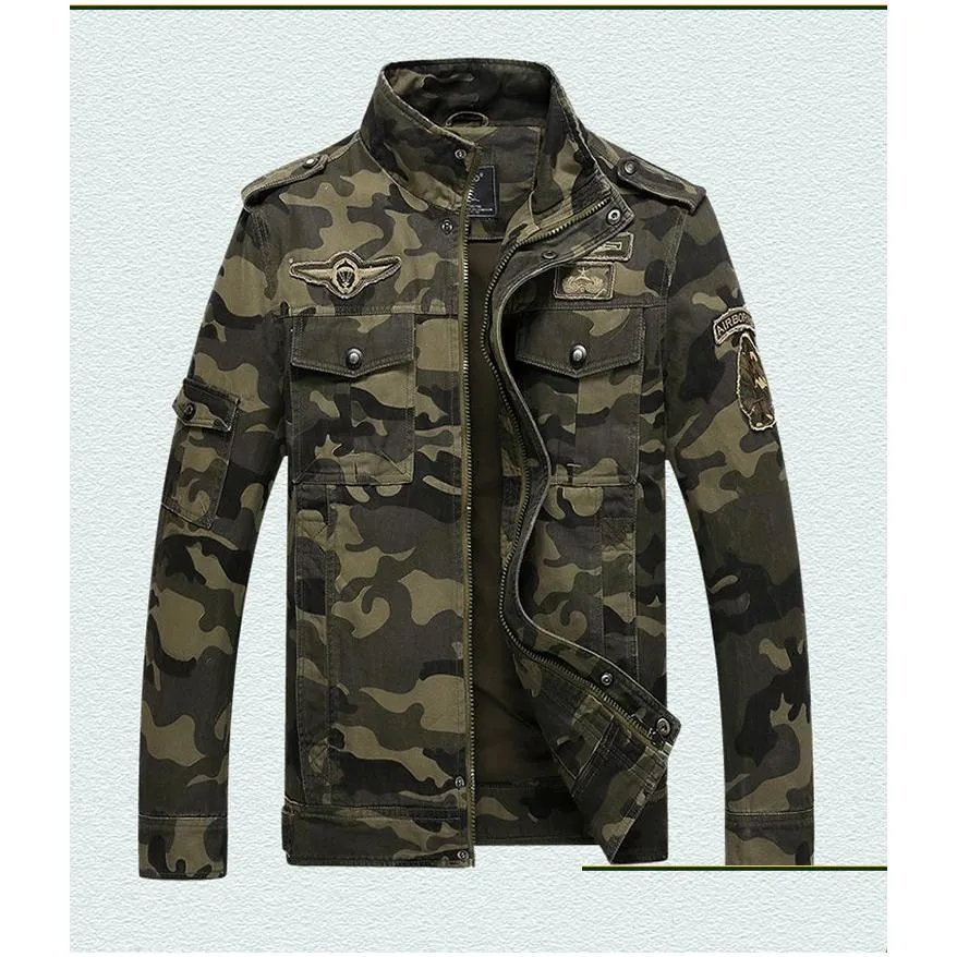 Men Army jackets plus size 6XL outerwear embroidery mens jacket