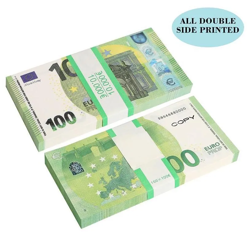 fake money banknote 5 10 20 50 100 dollar euros realistic toy bar props copy currency movie money faux-billets 100 pcs pack