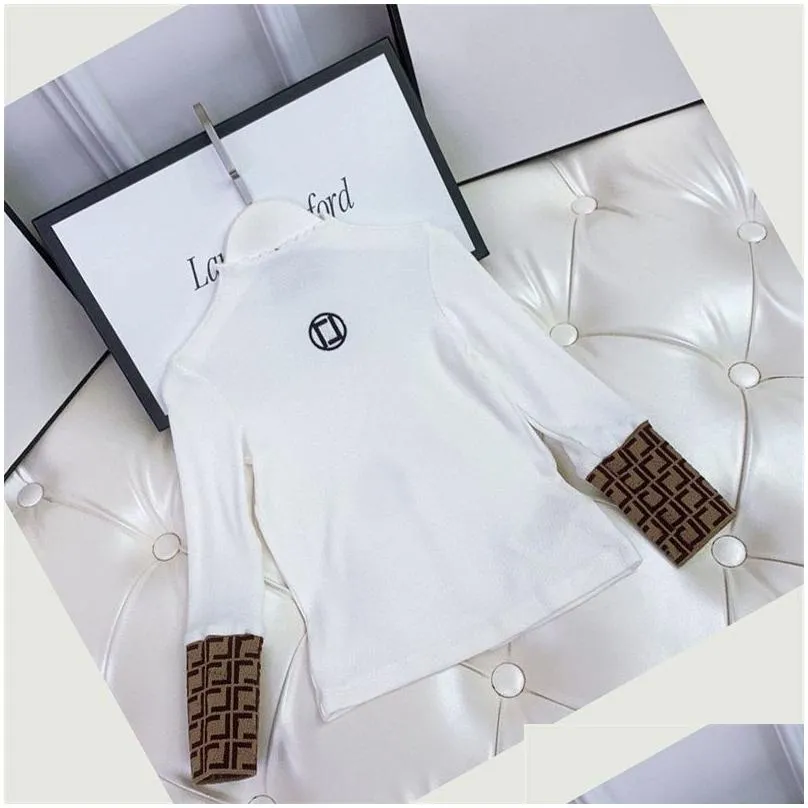 clothing designer baby girls children long sleeve white t-shirt classic brand clothes spring kids spring dress set luxury letter