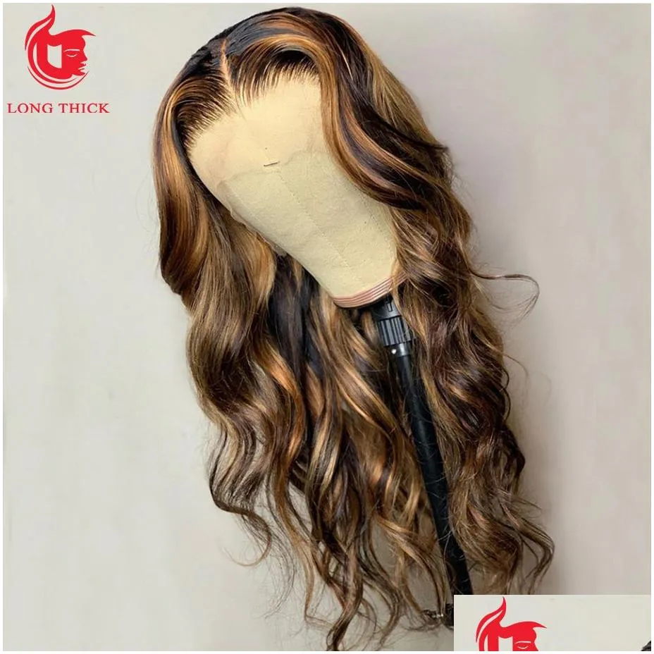 Brazilian Wig for Black Women Human Hair Wigs Honey Blonde Body Wave Lace Front WigHighlight Wig Human Hair Ombre Lace Front Wig