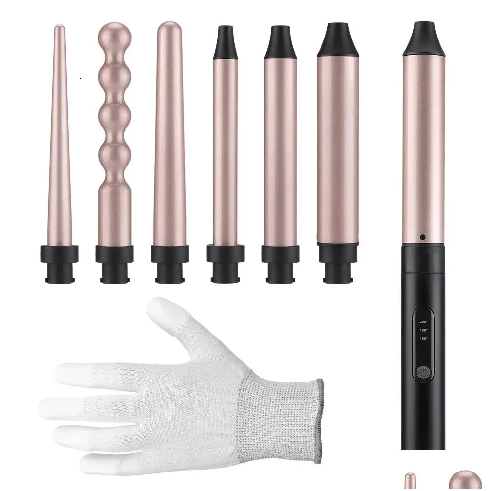 Curling Irons 5 in 1 Professional Hair Iron Ceramic Triple Barrel Curler Wave Waver Styling Tools Styler Wand 231101