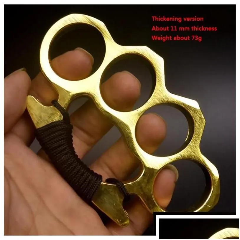 brass knuckles mticolor thickened metal knuckle duster four finger tiger outdoor cam safety defense pocket edc tool drop delivery sp