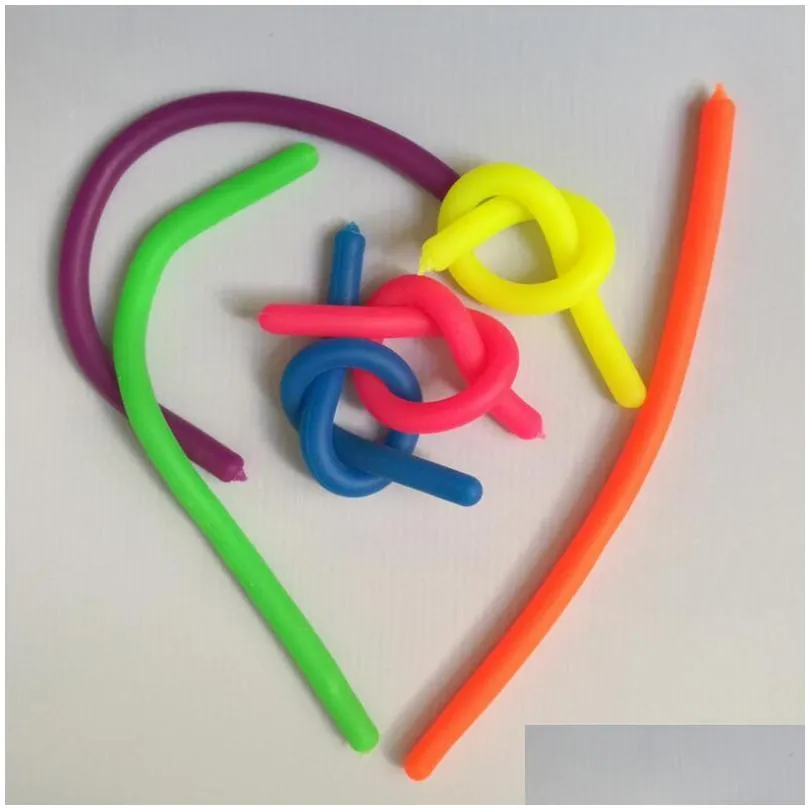 stretchy string decompression toy neon flexible 26x1cm elastic strings rope sensory unzip kids novelty toys