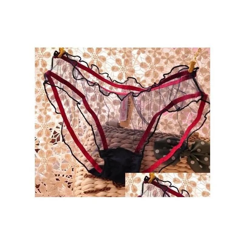 womens panties fashion women girl gauze lace transparent candy colors panty thong cotton briefs underwear knickers 6pcs gift drop d