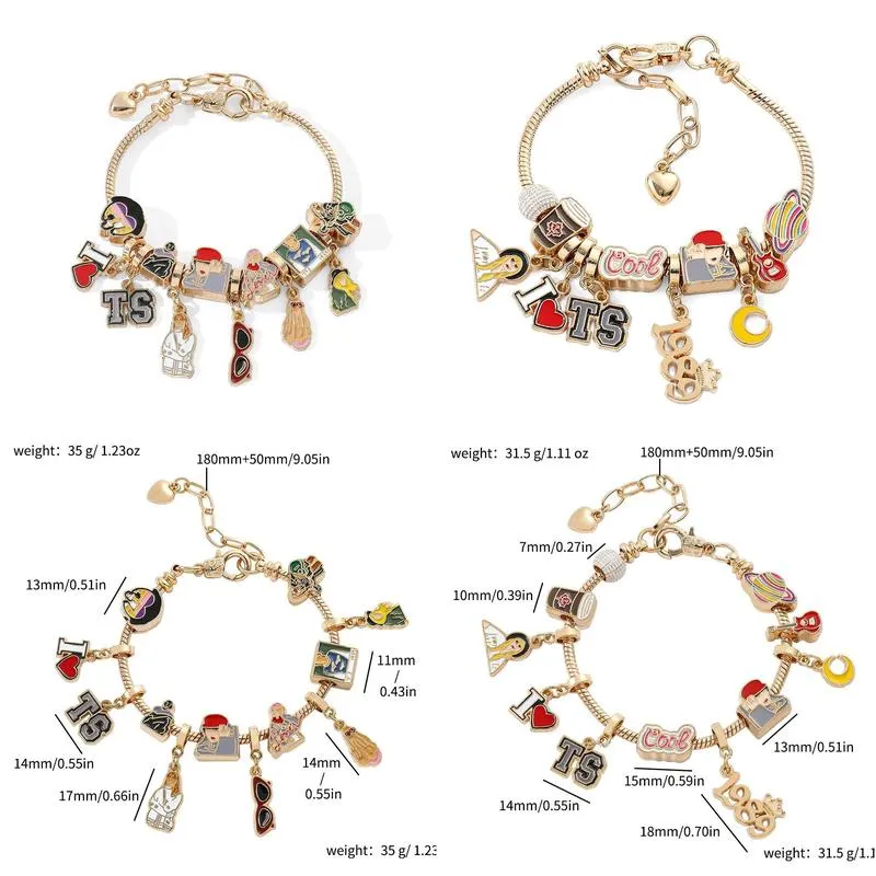 Chain European And American Fashion Accessories Diy Pan Family Letter Beaded Bracelet Drop Delivery Jewelry Bracelets Dhemk