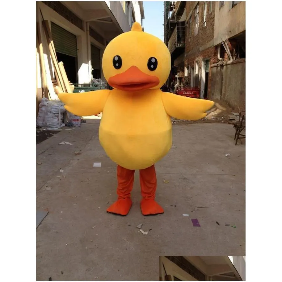 Cartoon Clothing 2018 Factory Sale Hot Big Yellow Rubber Duck Mascot Costume Cartoon Performing Costume Free Shipping