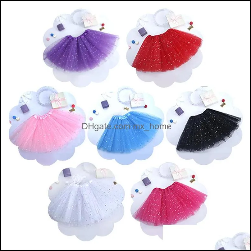  born infant tutu skirts fashion net yarn sequin stars baby girls princess skirt halloween costume 11 colors kids lace skirt 30pcs 109