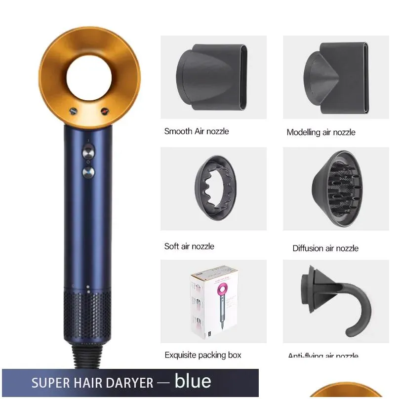 Hair dryer negative ion professional salon home styling tools hot and cold wind magnetic suction nozzle new upgrade