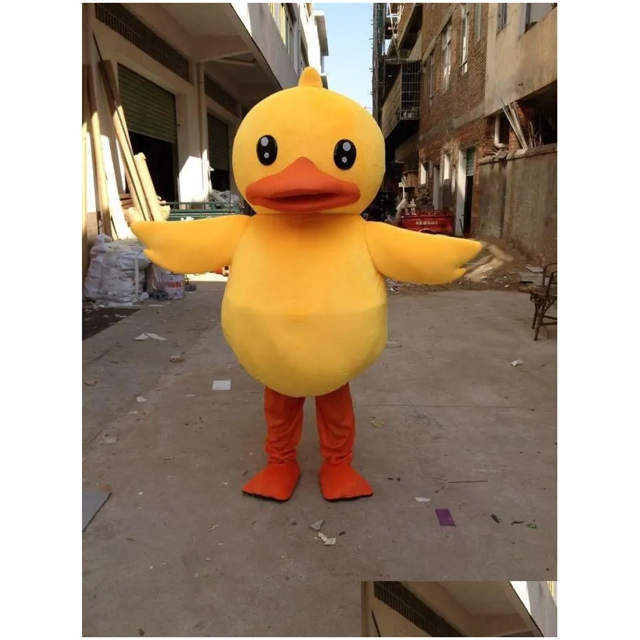 Cartoon Clothing 2018 Factory Sale Hot Big Yellow Rubber Duck Mascot Costume Cartoon Performing Costume Free Shipping