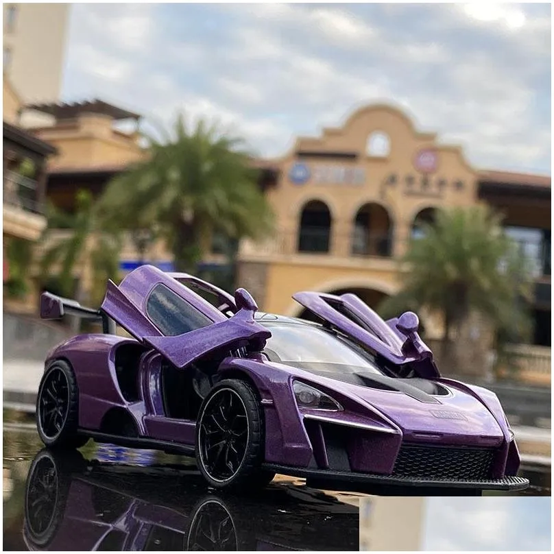 1/32 mclaren senna alloy sports car model diecasts metal toy vehicles car model simulation sound and light collection kids gifts