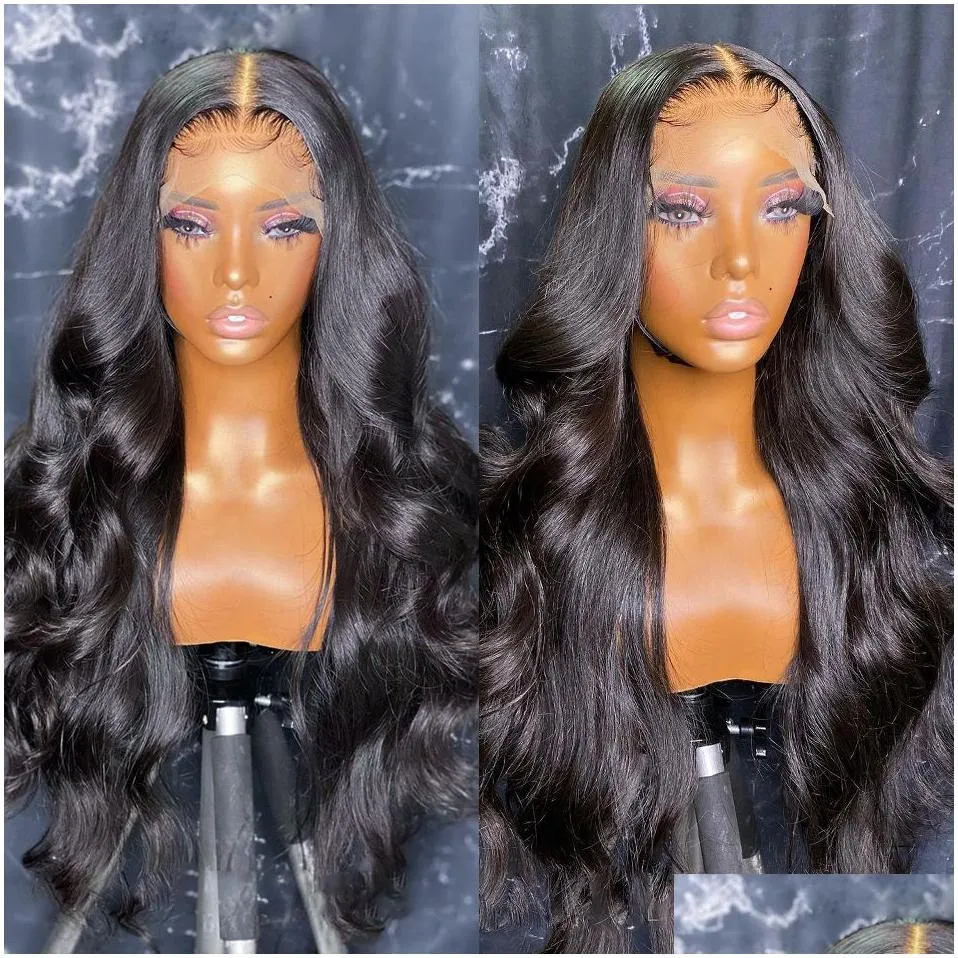Brazilian Hair 40 Inch 13x4 HD Body Wave Lace Front Wig Pre Plucked Body Wave Lace Frontal Wig Glueless Simulation Human Hair Wigs For Black