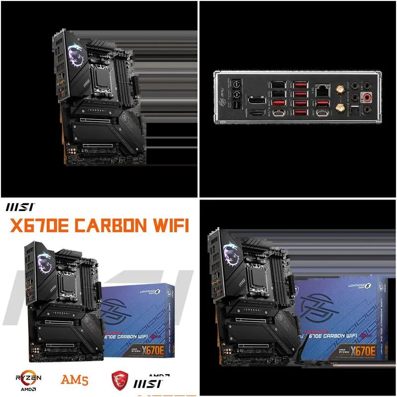 MSI MPG X670E CARBON WIFI AMD X670 DDR5 Socket AM5 WiFi6 ATX Computer Hardware & Software Motherboard