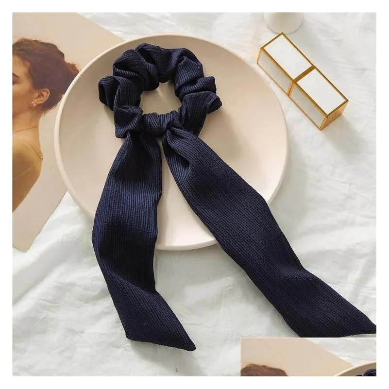 Elegant New Ponytail Ribbon, Hair Ring Solid Color Knotted Tassel Head Ring ,Versatile Hair Accessories for women