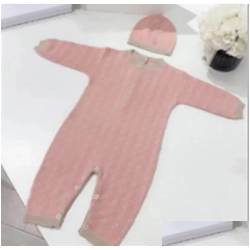 Baby Romper Girl Boy Spring Autumn Warm Blanket Children Kids Long Sleeve Knit Swaddling Jumpsuit Hat 2Pcs Newborn Infant Clothes