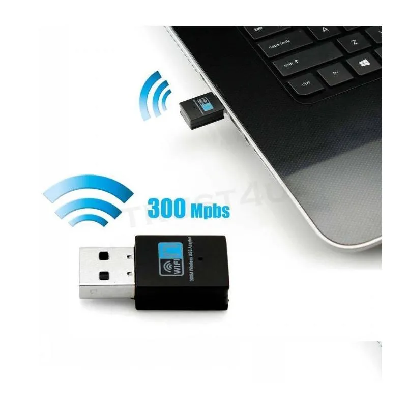 Mini USB 2.0 WiFi Adapter 300Mbps Wireless Network Card 802.11n Antenna LAN Ethernet Wi-Fi Receiver for PC Desktop Laptop hot selling