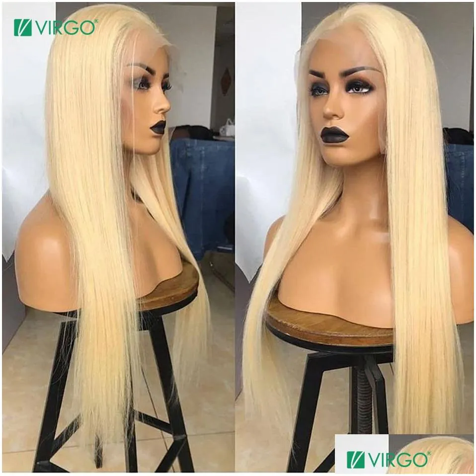 32 Inch 613 Blonde Bone Straight Lace Frontal Human Hair Wigs With Babyhair For Black Women Synthetic Closure Wig