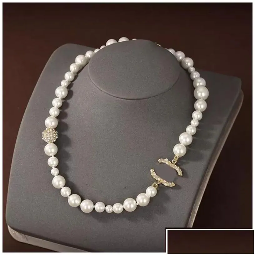 beaded necklaces pearl necklace luxury designer jewelry for women fashion womens wedding chains pendants with diamond c accessories