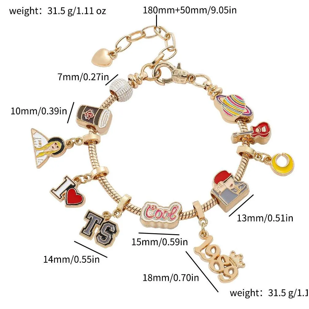 Chain European And American Fashion Accessories Diy Pan Family Letter Beaded Bracelet Drop Delivery Jewelry Bracelets Dhemk