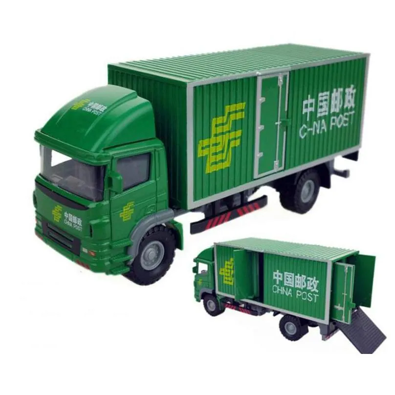 160 scale toy car metal alloy commerical vehicle express fedex van diecasts cargo truck model toys f children collection lj200930