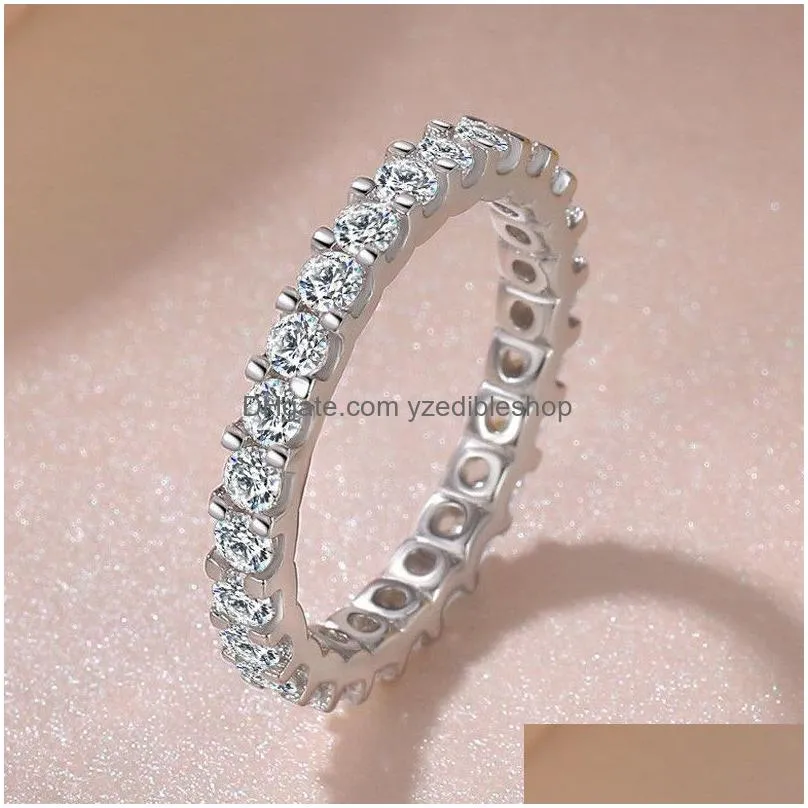 rings for women silver color cubic zirconia ring white stone bridal wedding engagement trendy jewelry bijoux femme cc1565