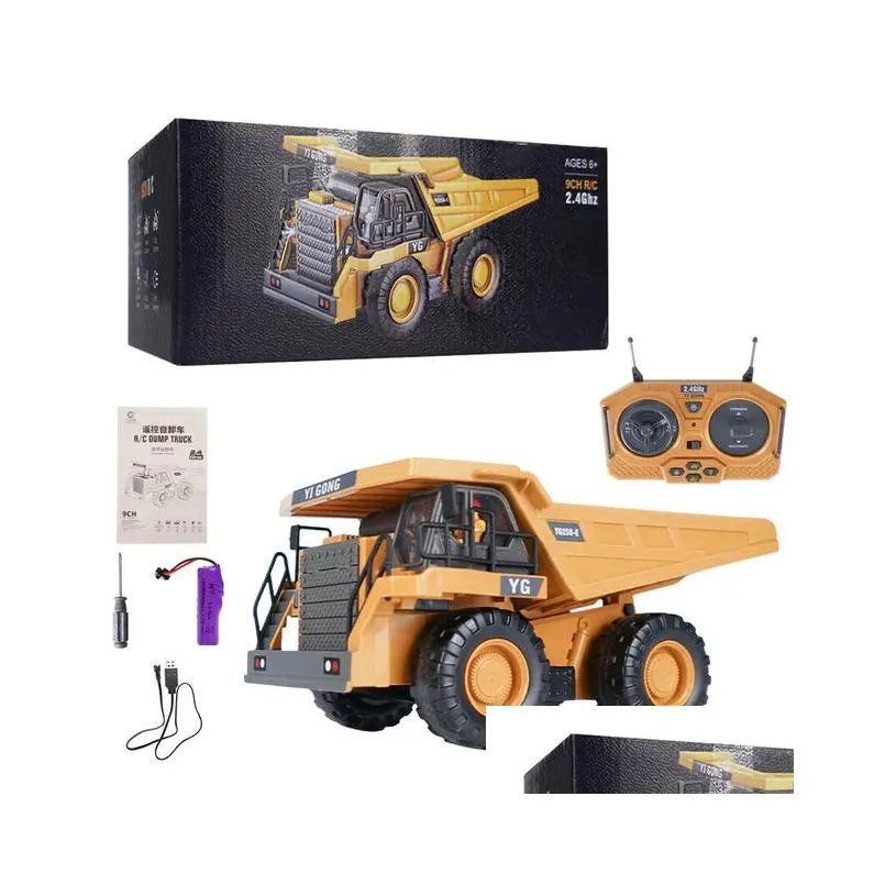 Electric RC Car 2 4Ghz 1 20 Excavator Remote Control Truck Crawler Engineering Vehicle Radio s For Kids 220829