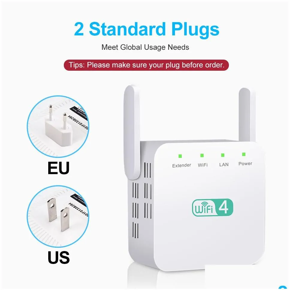 20%off 300Mbps WiFi Repeater 2.4GHz Range Extender Routers Wireles-Repeater Amplifier Signal Booster 3 Antenna Long-Range Expander youpin