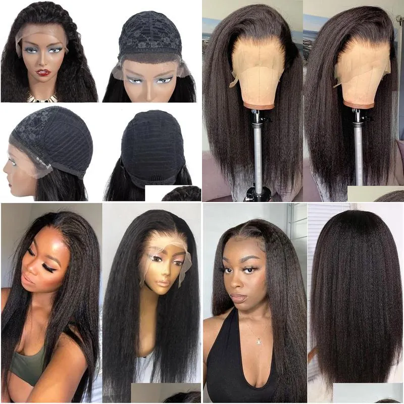 13x1 Lace Front Human Hair150%Remy Baby Hair Wigs Hairline Lace Wig Lace Frontal Wig Full Glueless Kinky Straight
