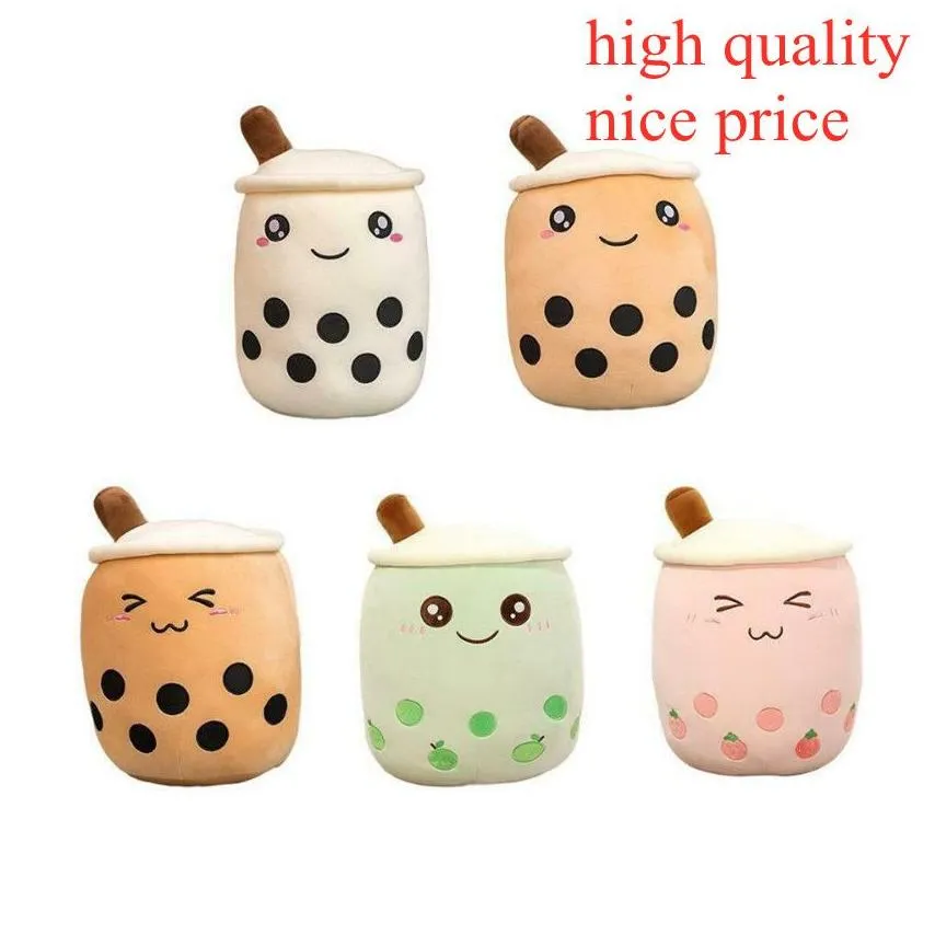 1pc boba plushies bubble tea plush toys kawaii plush cup shaped pillow real life food stuffed soft back cushion kid birthday gift