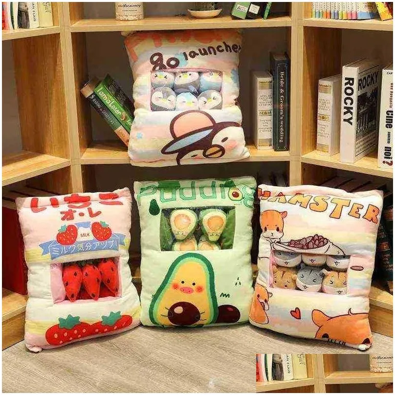beautiful a plushie bag pudding toys totoro dinosaur cuddles stuffed soft animals cushion dolls for ldren kids fashion gifts j220729