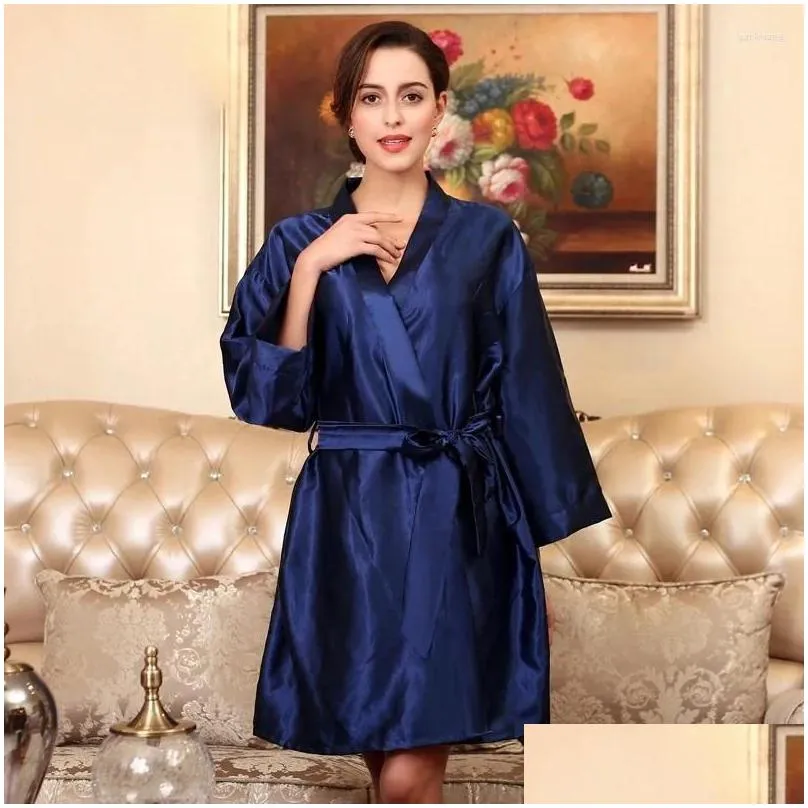 Women`s Sleepwear Pajamas Female Spring And Summer Silk Ice Robe Large Size Bathrobe Home Wear