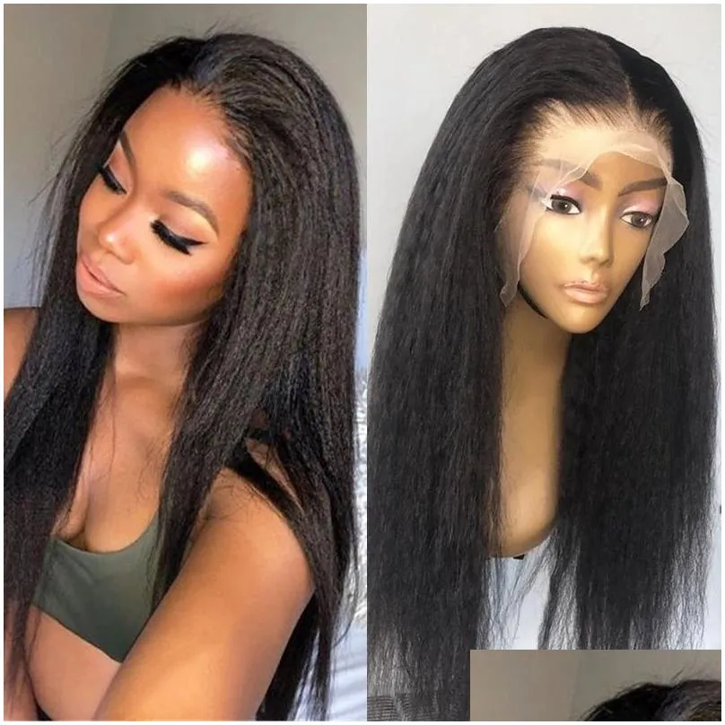 13x1 Lace Front Human Hair150%Remy Baby Hair Wigs Hairline Lace Wig Lace Frontal Wig Full Glueless Kinky Straight