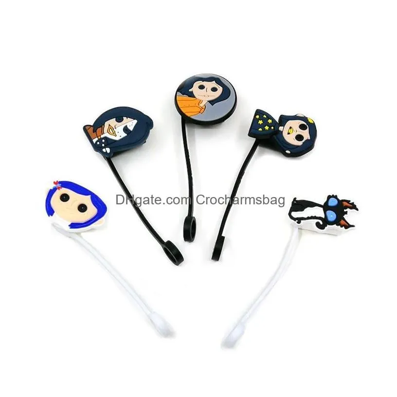 drinking straws custom coraline the secret door soft sile st toppers accessories er charms reusable splash proof dust plug decorative 8mm