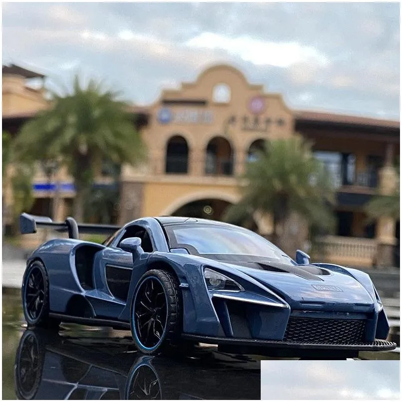 1/32 mclaren senna alloy sports car model diecasts metal toy vehicles car model simulation sound and light collection kids gifts