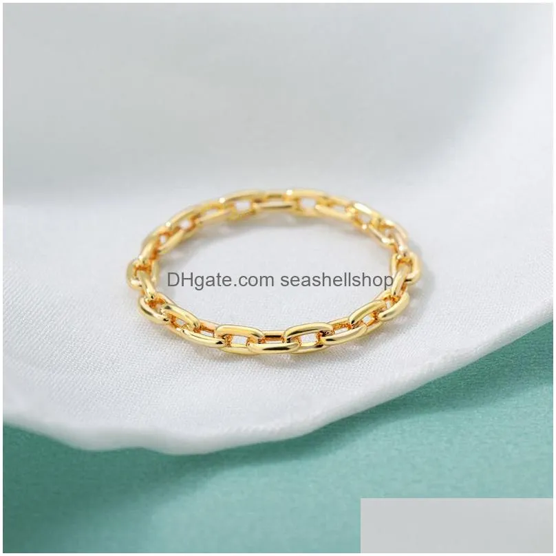 Band Rings Punk Gold Thin Chain Rings Set For Women Girls Fashion Irregar Finger Gift 2023 Female Jewelry Drop Delivery Jewelry Ring Dh7Gn