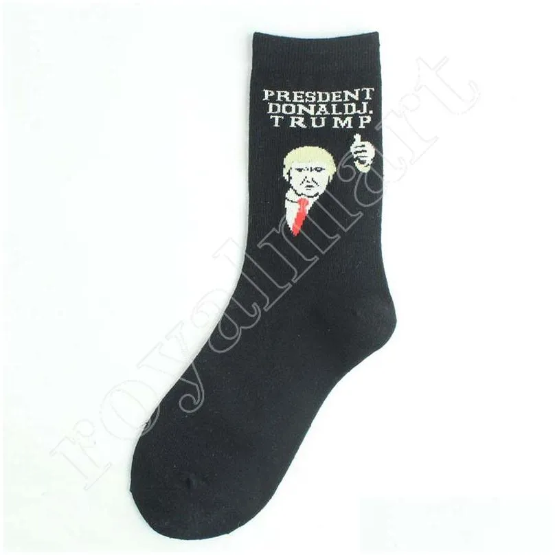 Other Home Textile Women Men Trump Crew Socks Yellow Hair Funny Cartoon Sports Stockings Hip Hop Sock Drop Delivery Home Garden Home T Dhyi9