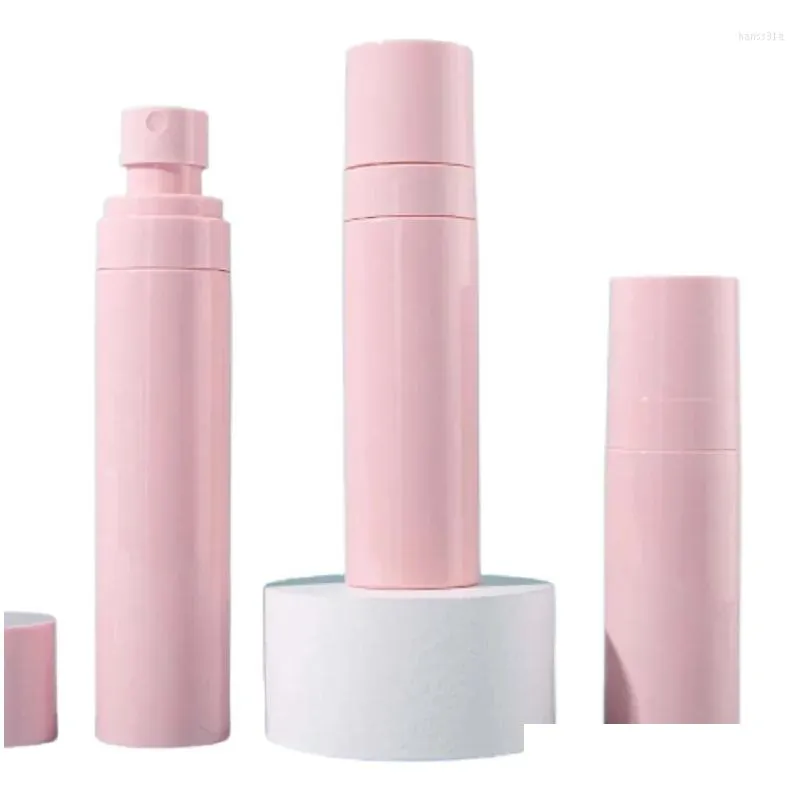 Storage Bottles & Jars Storage Bottles Empty 60/80/100Ml Mist Spray Bottle Round Pink Fine Sprayer Disinfection Atomizer Per Cosmetic Dh38I