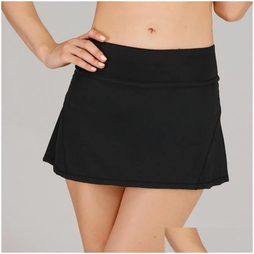 Luyogasports Tennis Skirt Lu-02 Yoga Running Pleated Sports Gym Clothes Women Underwear Student Fitness Quick-drying Double-layer Anti-exposure Sexy Shorts