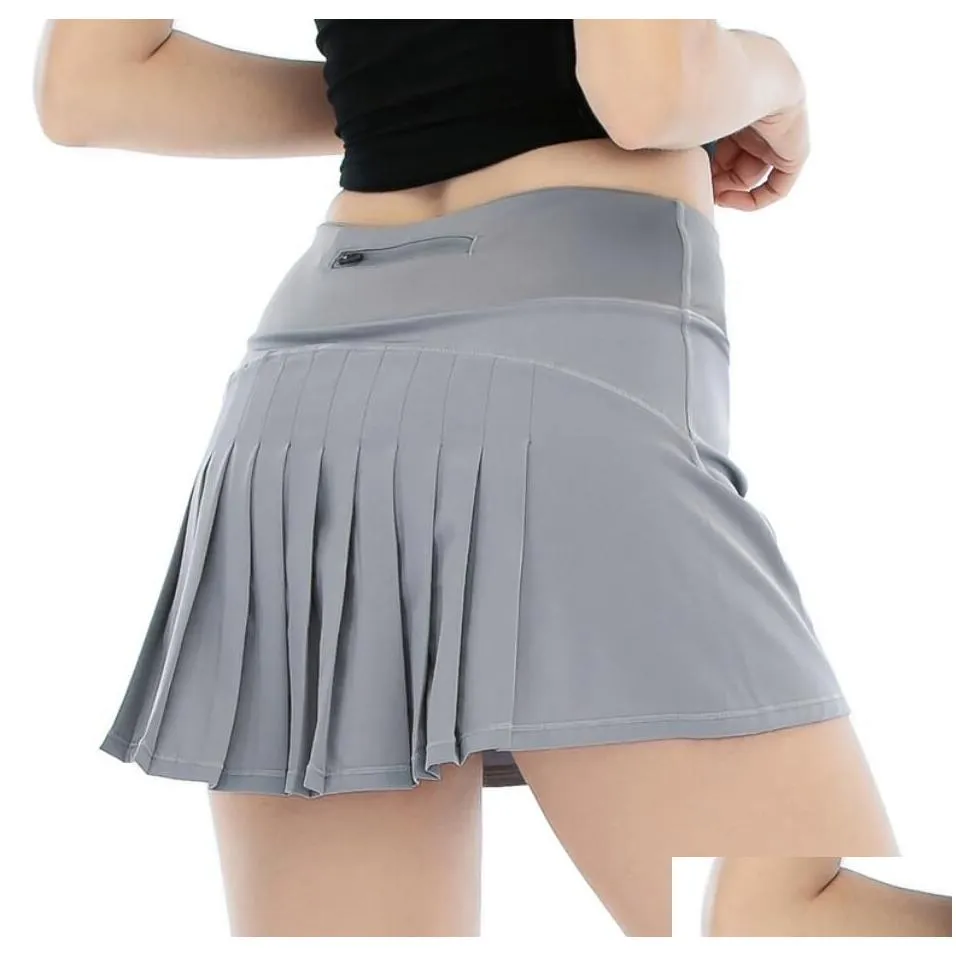 Luyogasports Tennis Skirt Lu-02 Yoga Running Pleated Sports Gym Clothes Women Underwear Student Fitness Quick-drying Double-layer Anti-exposure Sexy Shorts