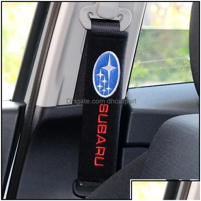 safety belts accessories 2pcs/set cotton flannel seat belt pads protection er case shoder pad for subaru impreza forester tribeca