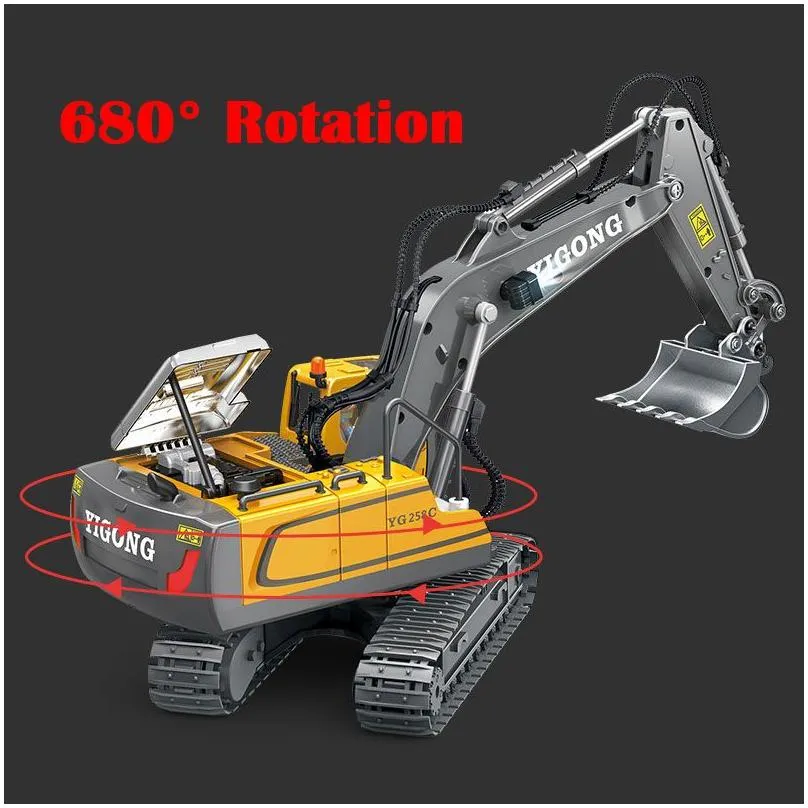 Electric RC Car 2 4Ghz 1 20 Excavator Remote Control Truck Crawler Engineering Vehicle Radio s For Kids 220829