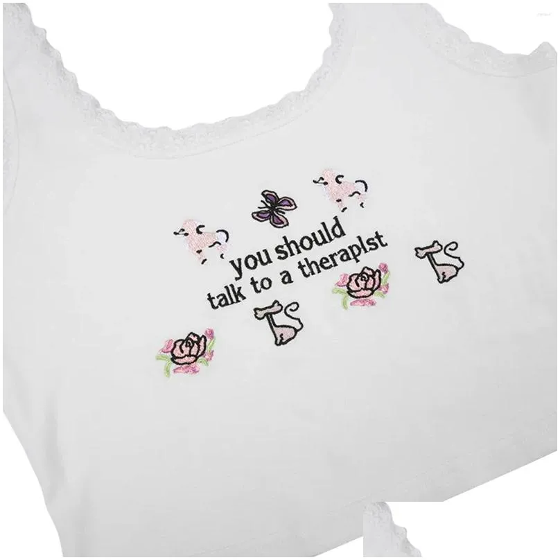 Women`s T Shirts Women Tank Top Sleeveless Tops U-neck Lace Patchwork Embroidery Summer Clubwear