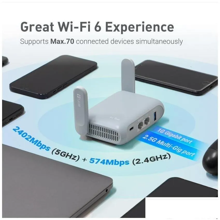 Routers Gl Inet Beryl Ax Mt3000 Pocket Sized Wi Fi 6 Ax3000 Wireless Travel Gigabit Routeropenvpn Wireguard Repeater Extender Rv Drop