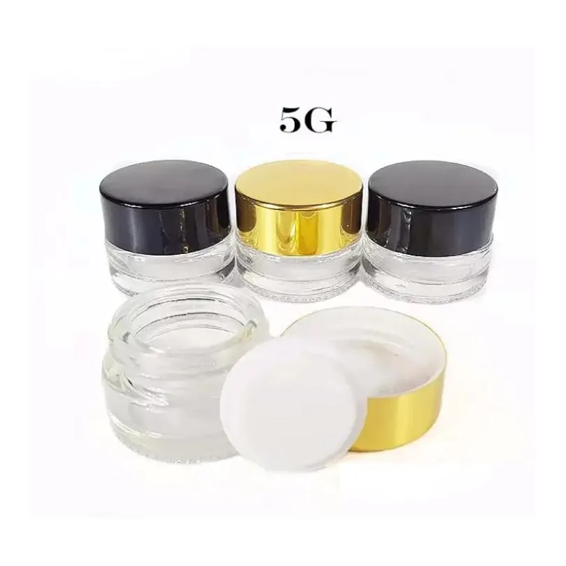 Packing Bottles Wholesale Clear Glass Pot Jar For Cream Wax Essential Oil Cosmetic Sample Empty Container Travel Refillable Packaging Dhach